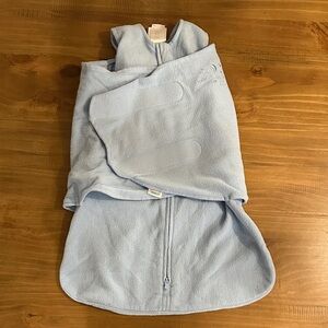 Halo Light Blue Fleece Baby Swaddle- Newborn Birth to 3 Months